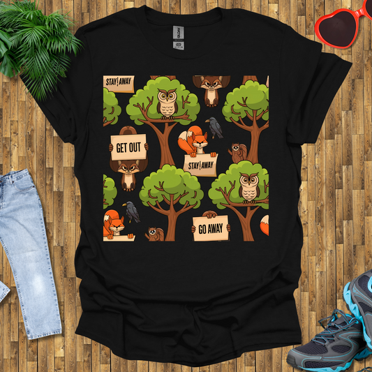 Angry fox, Owl and Squirrel T-Shirt