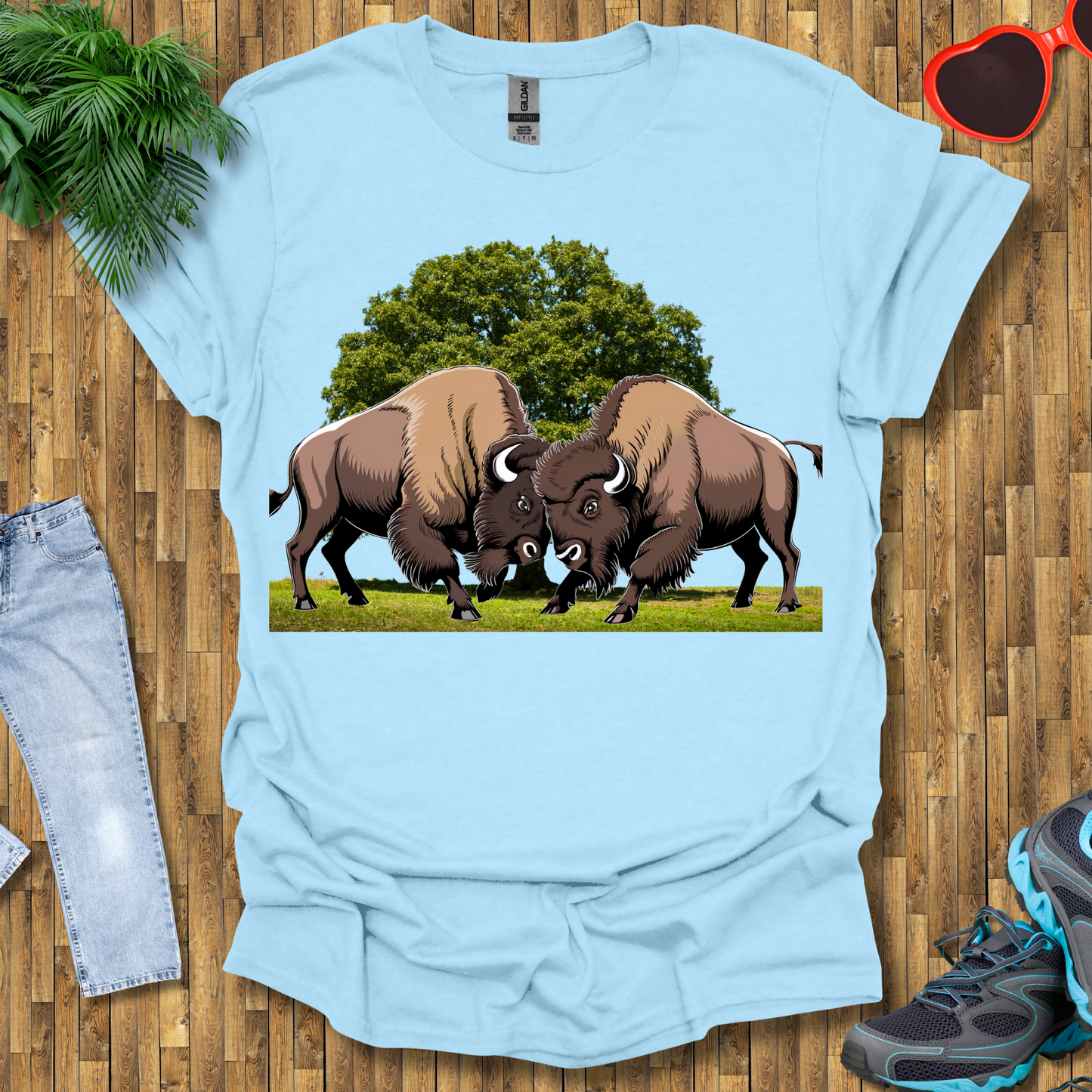 Bison fights T-Shirt