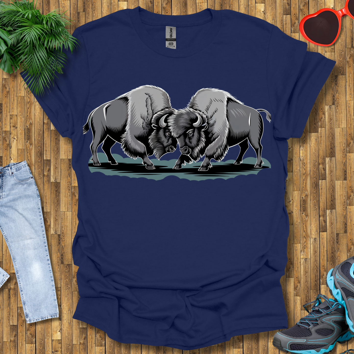 Bison fights T-Shirt