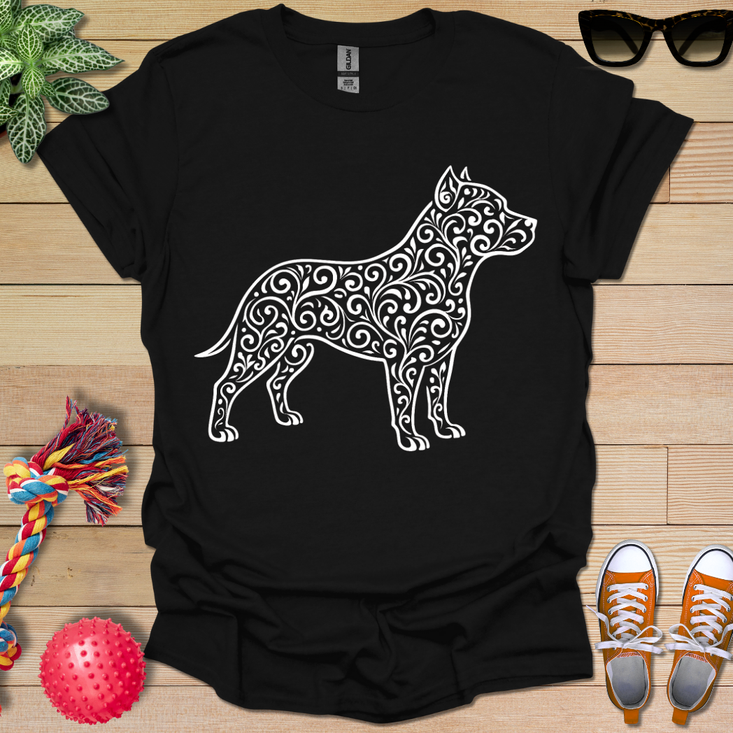 Pitbull Floral Pattern T-Shirt
