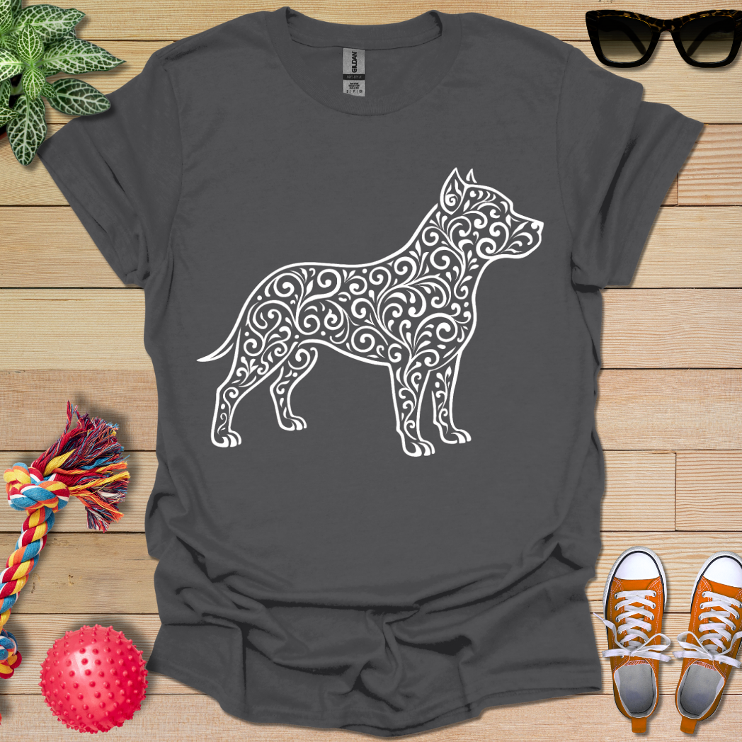 Pitbull Floral Pattern T-Shirt