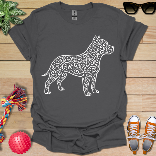 Pitbull Floral Pattern T-Shirt