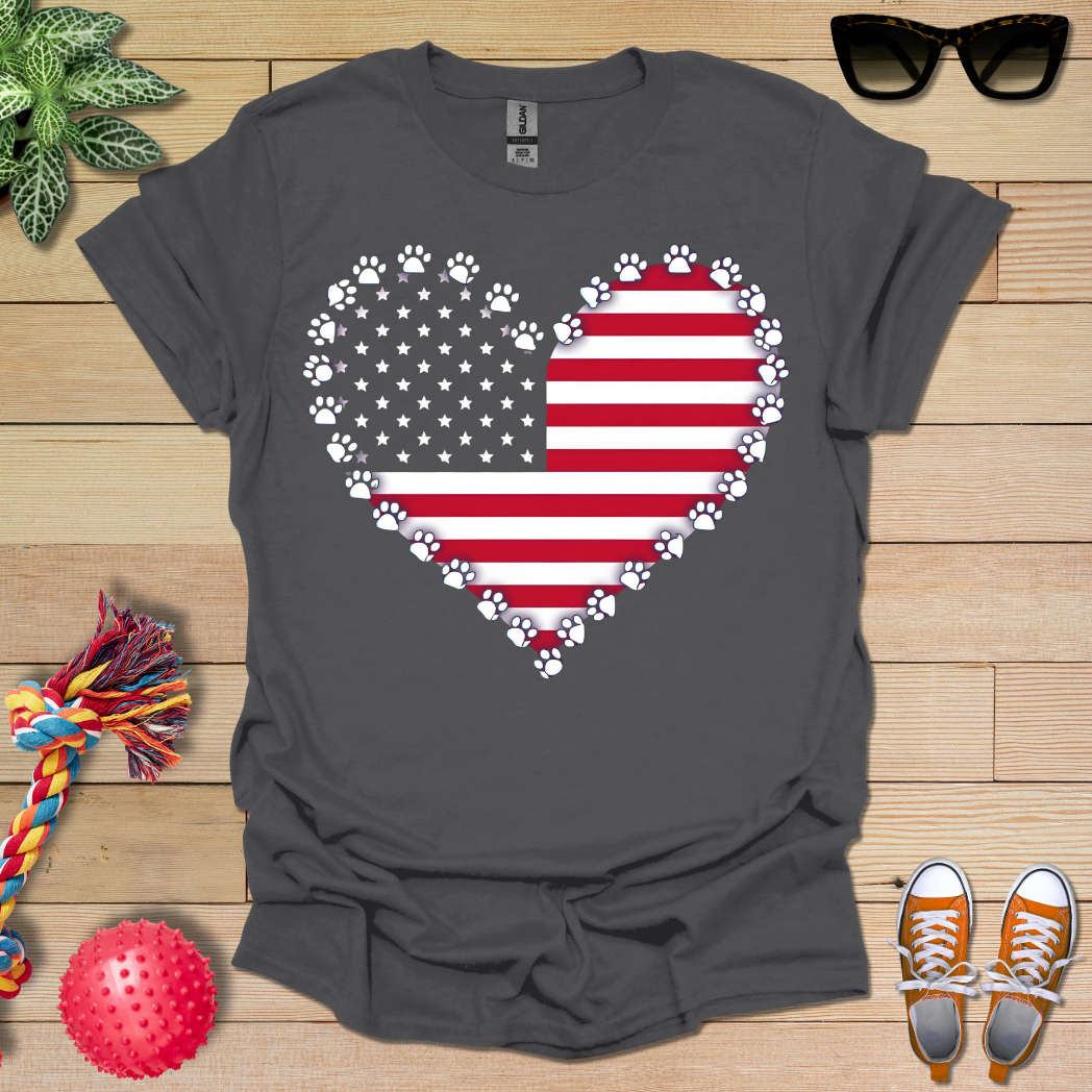 American Flag Paws T-Shirt