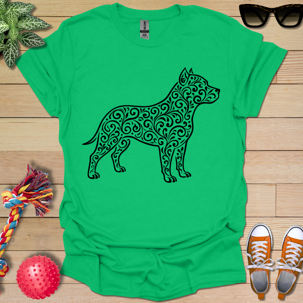 Pitbull Floral Pattern T-Shirt