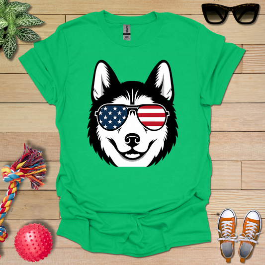 Patriotic Husky T-Shirt
