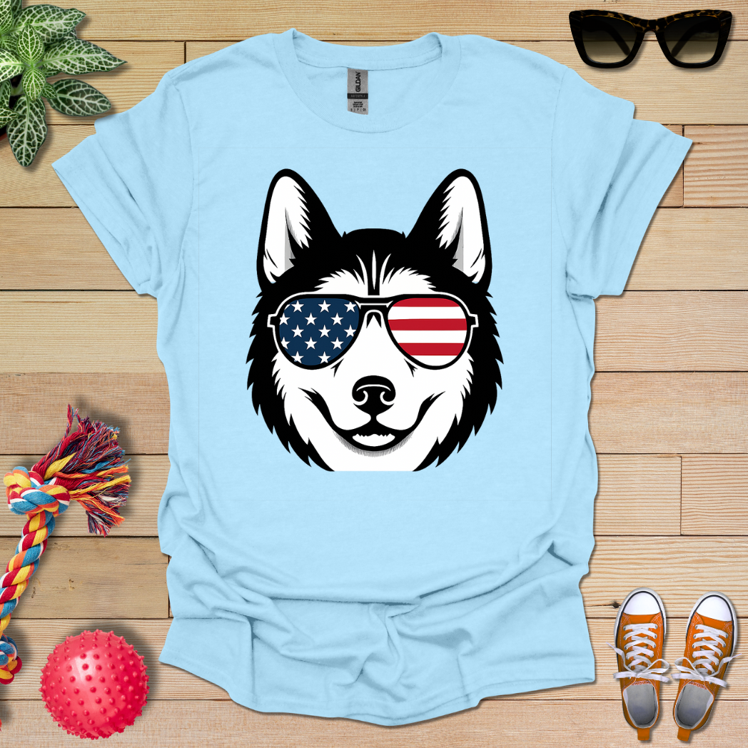 Patriotic Husky T-Shirt