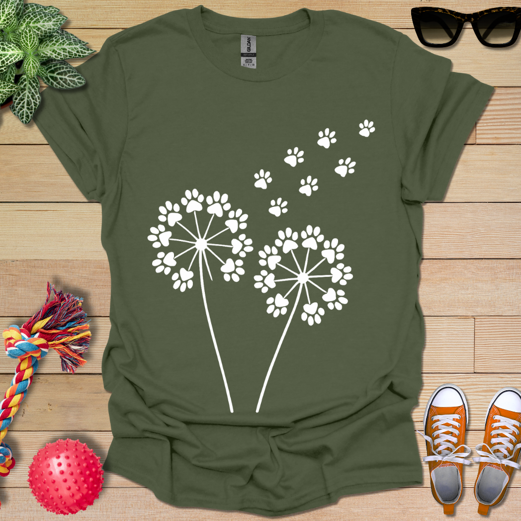 Dandelion Paw Prints T-Shirt
