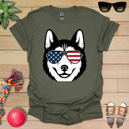 Patriotic Husky T-Shirt