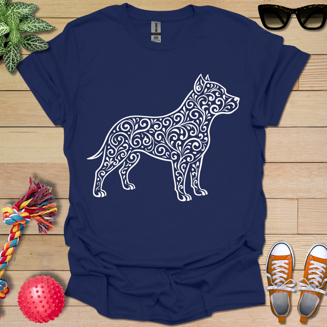 Pitbull Floral Pattern T-Shirt