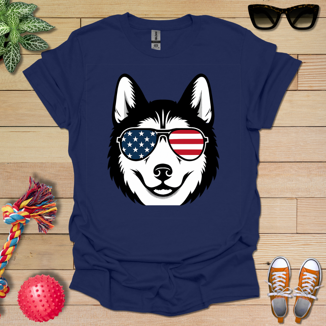 Patriotic Husky T-Shirt