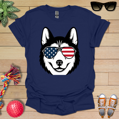 Patriotic Husky T-Shirt