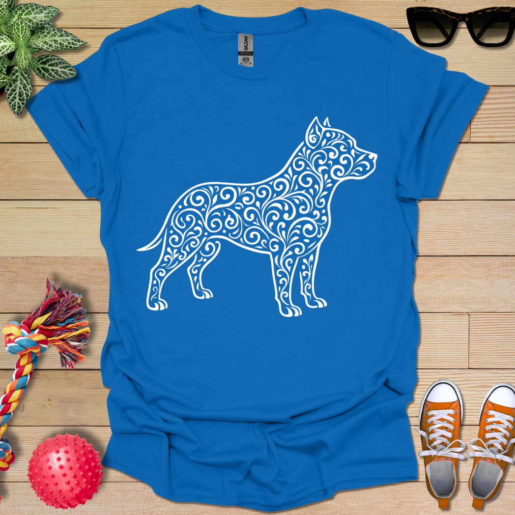 Pitbull Floral Pattern T-Shirt