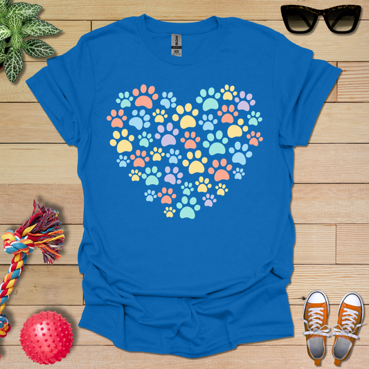 Rainbow Paw Heart T-Shirt