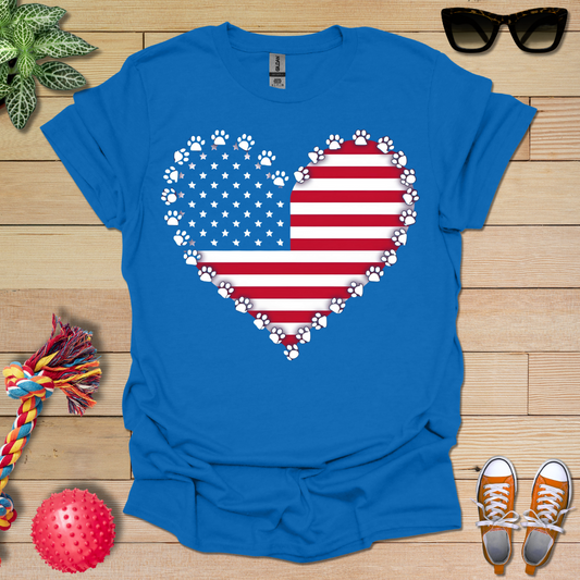 American Flag Paws T-Shirt