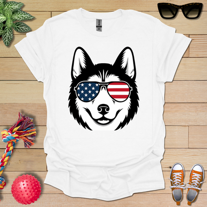 Patriotic Husky T-Shirt