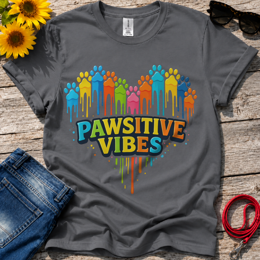 Colorful Dog Paw Prints T-Shirt