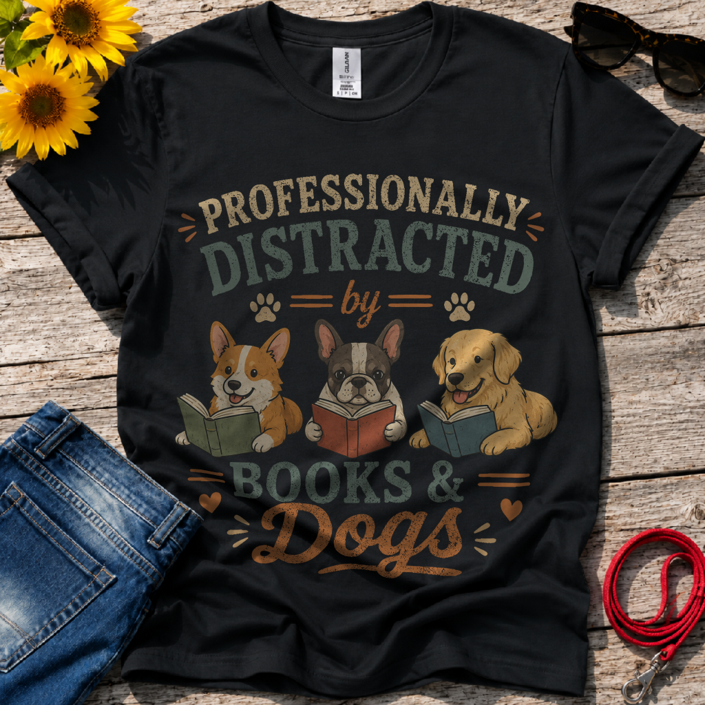 Love Books and Dogs T-Shirt