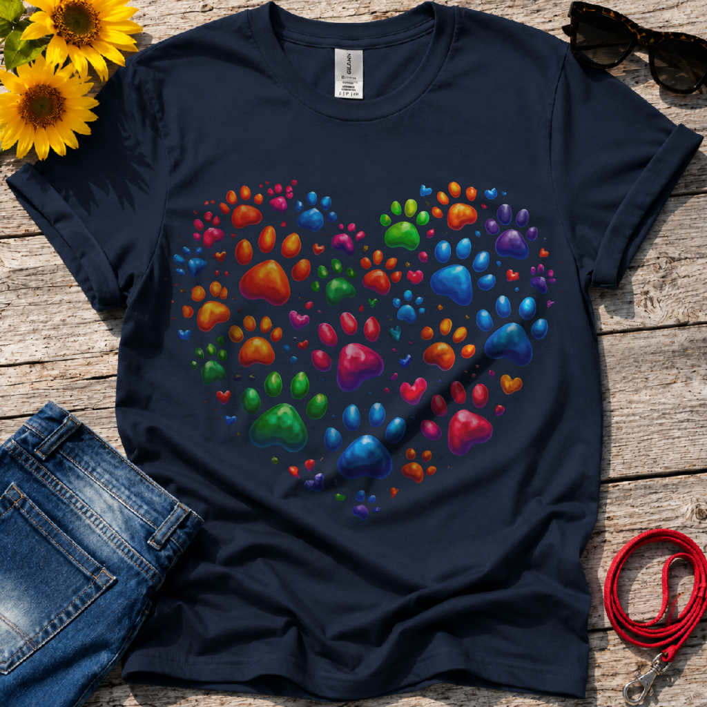 Heart of Paws in 3D T-Shirt