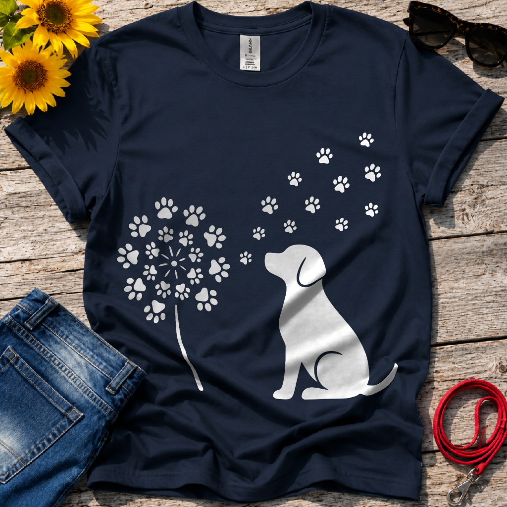 Dog Blowing Dandelions T-Shirt