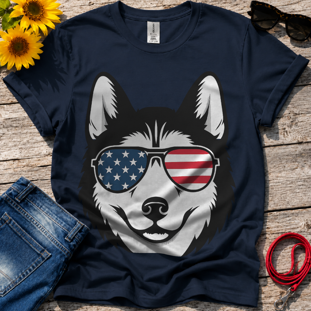 Patriotic Husky T-Shirt