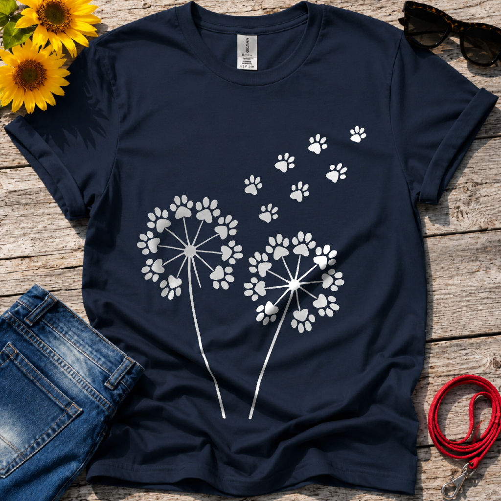Dandelion Paw Prints T-Shirt