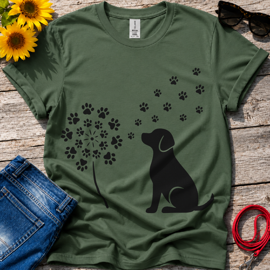 Dog Blowing Dandelions T-Shirt