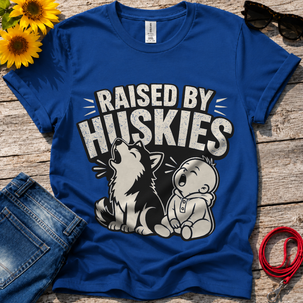 Raised by Huskies T-Shirt