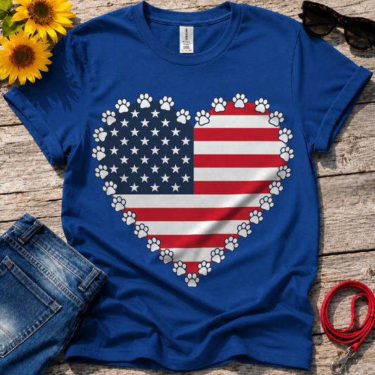 American Flag Paws T-Shirt