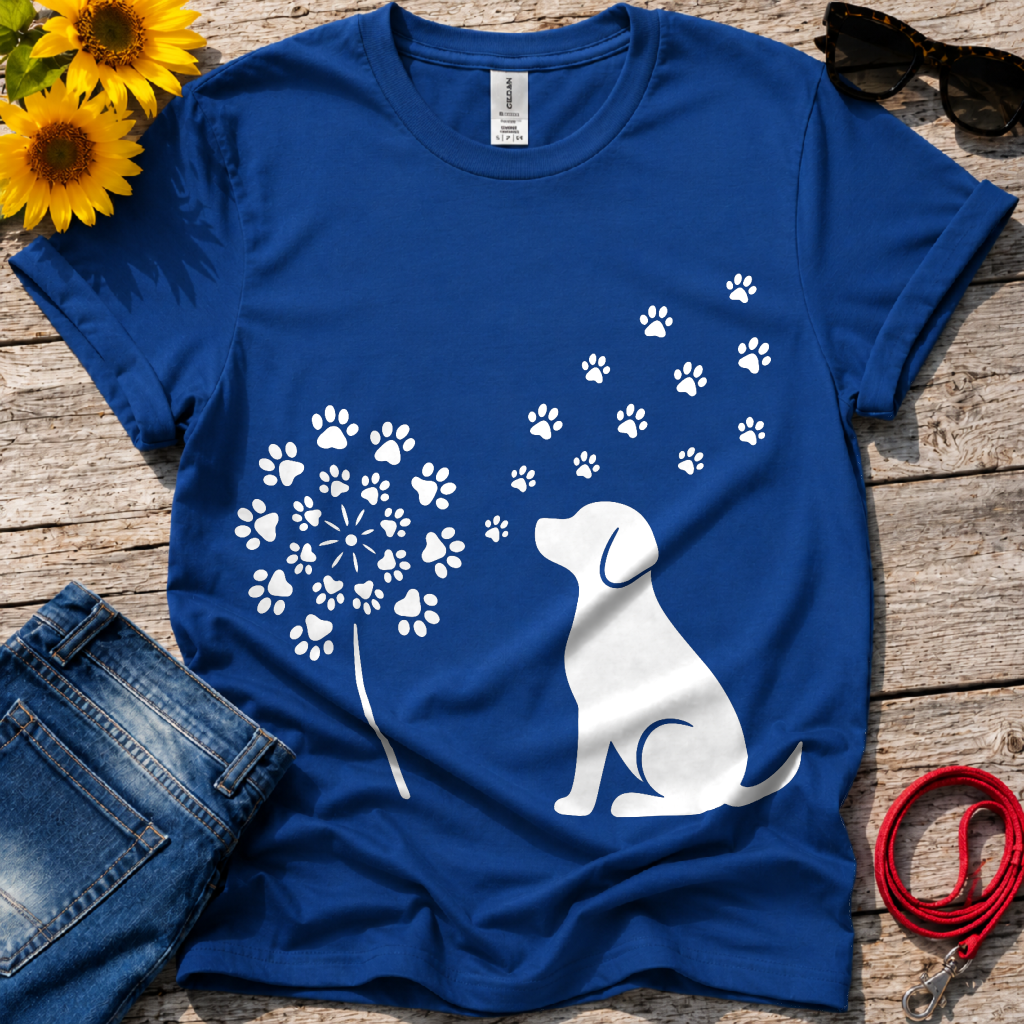 Dog Blowing Dandelions T-Shirt