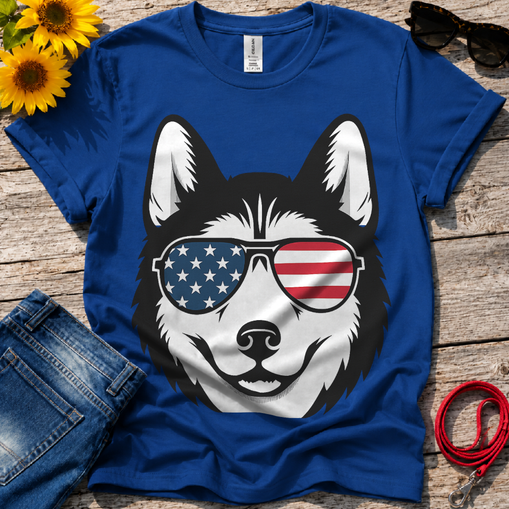 Patriotic Husky T-Shirt