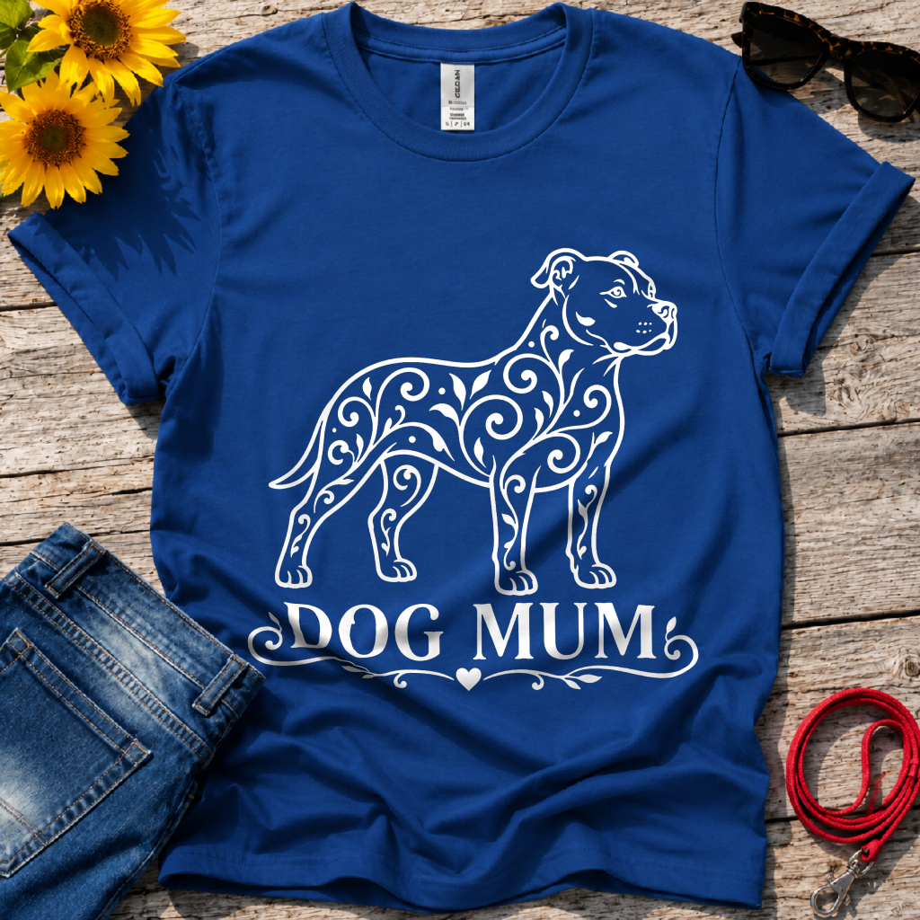 Pitbull Floral Pattern T-Shirt