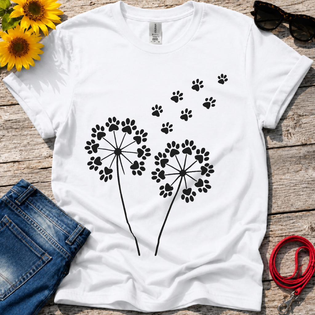Dandelion Paw Prints T-Shirt