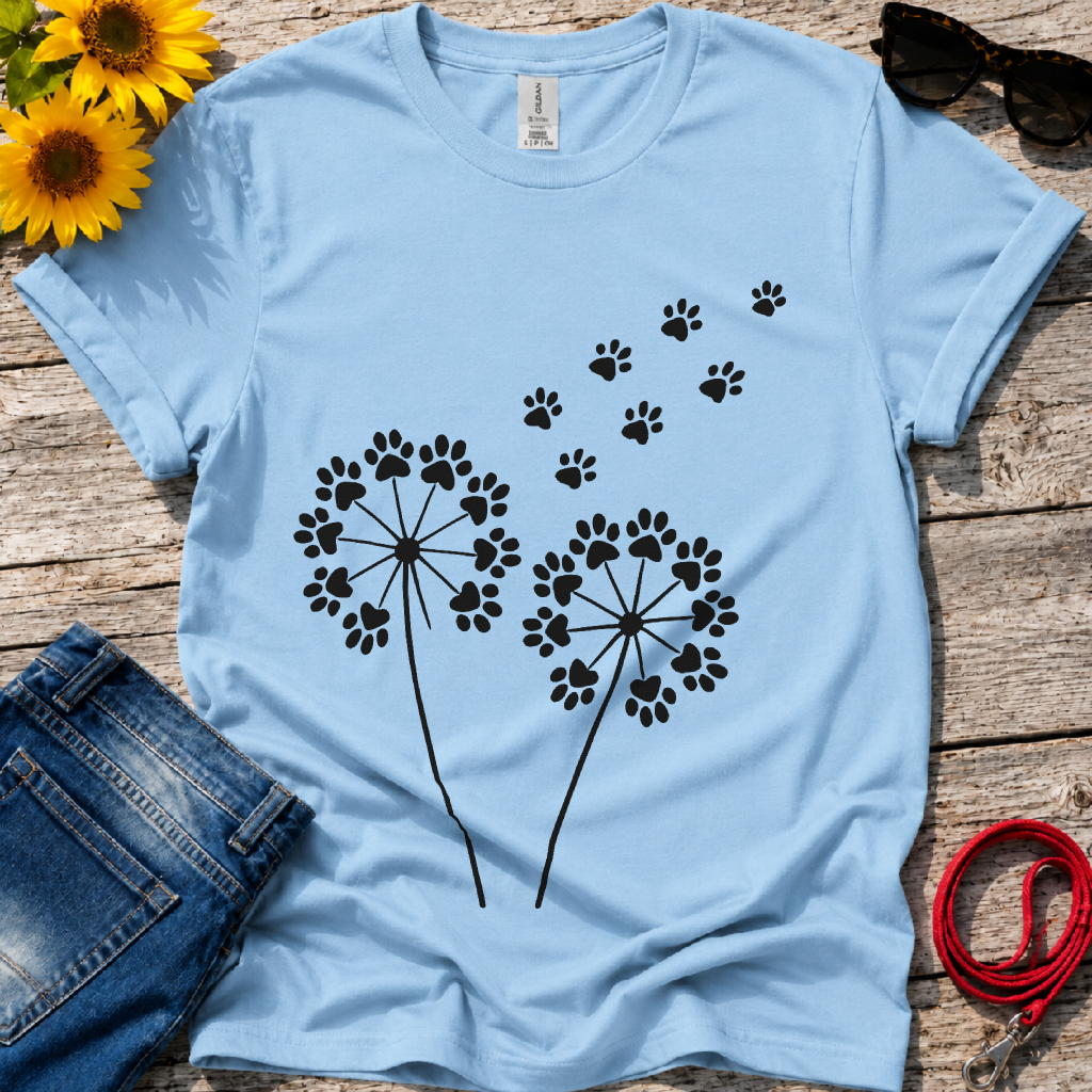 Dandelion Paw Prints T-Shirt