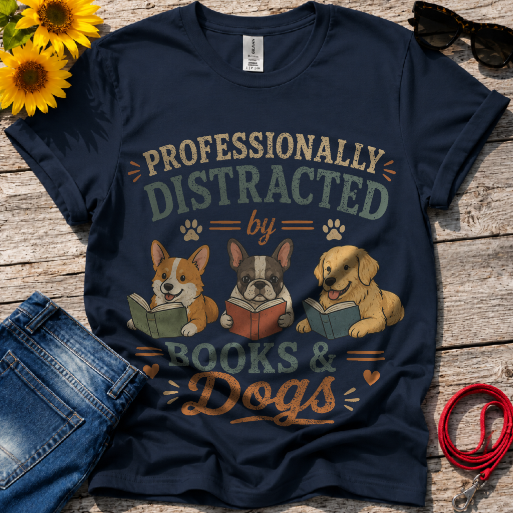 Love Books and Dogs T-Shirt