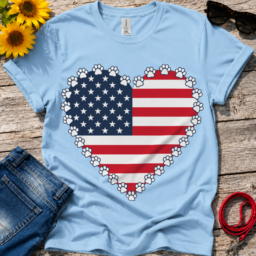 American Flag Paws T-Shirt