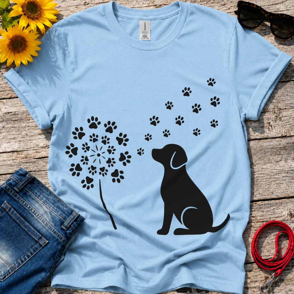 Dog Blowing Dandelions T-Shirt