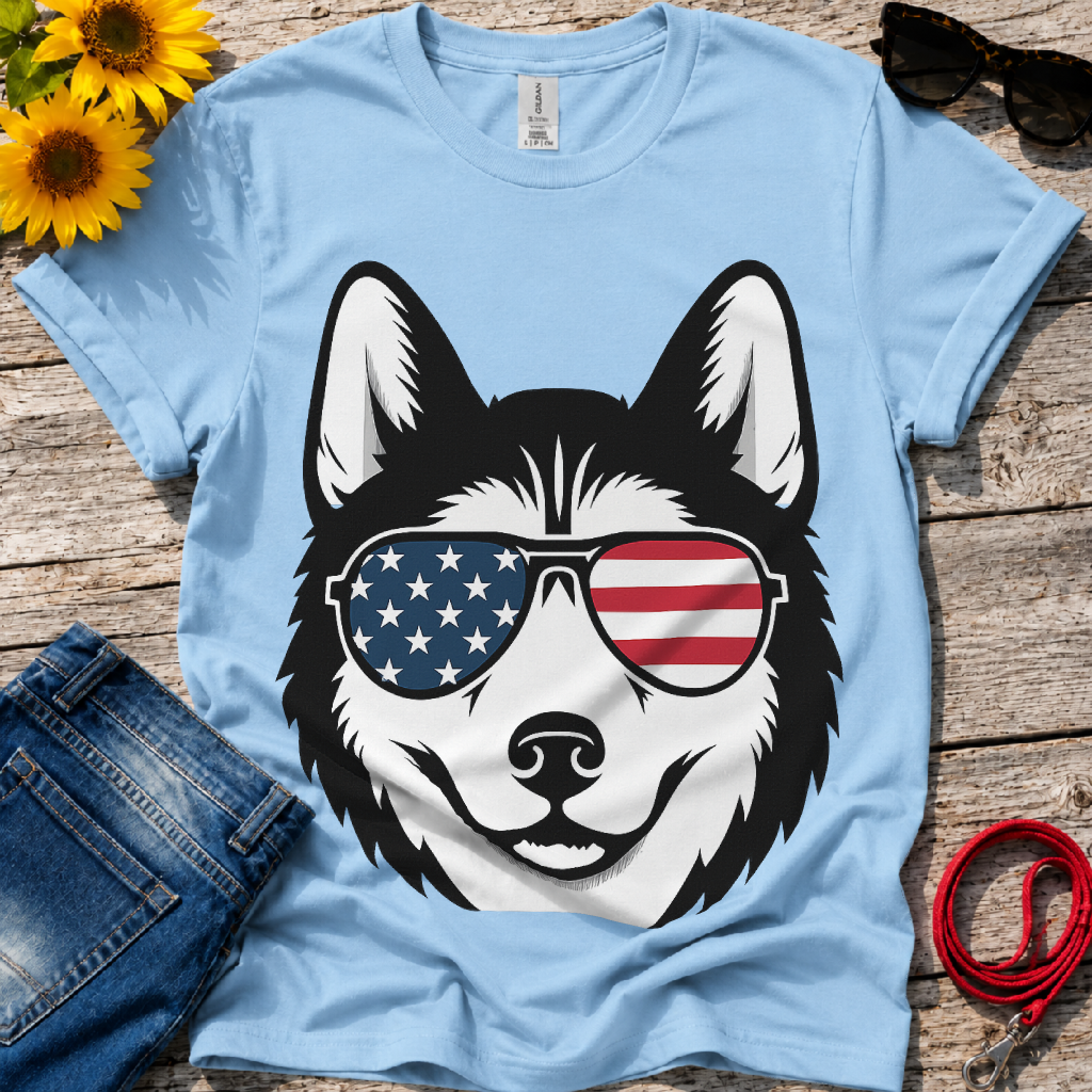 Patriotic Husky T-Shirt