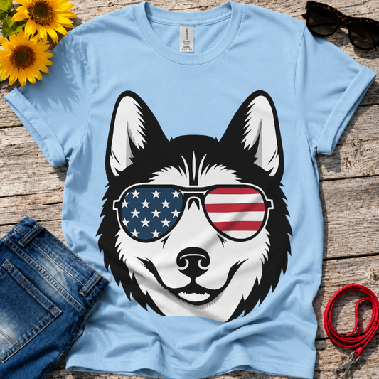 Patriotic Husky T-Shirt