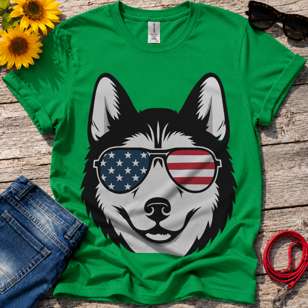 Patriotic Husky T-Shirt