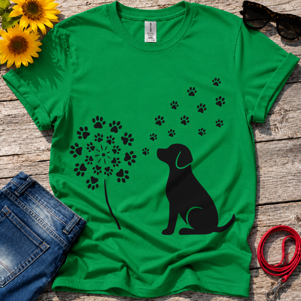 Dog Blowing Dandelions T-Shirt