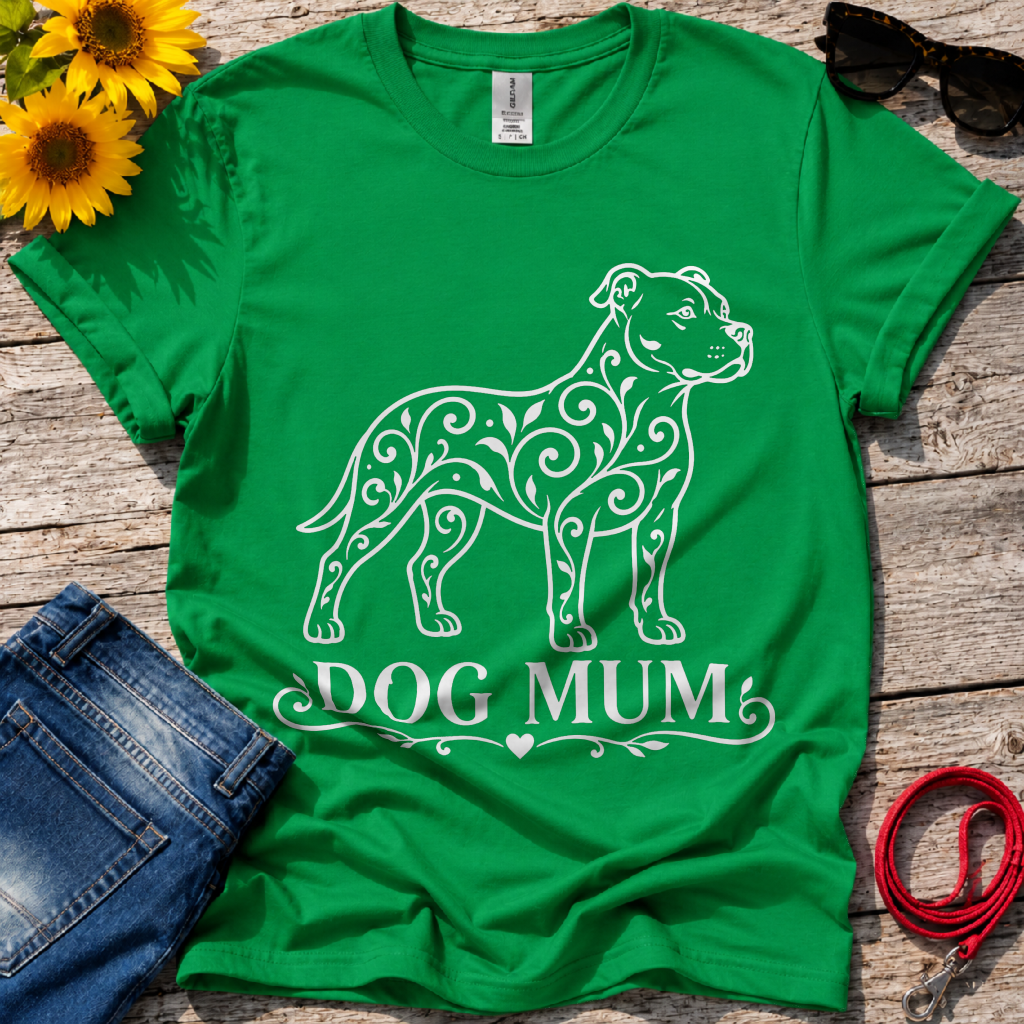 Pitbull Floral Pattern T-Shirt