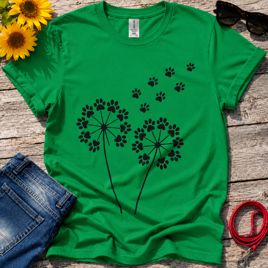 Dandelion Paw Prints T-Shirt