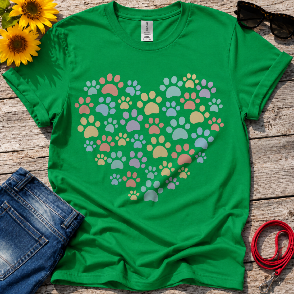 Rainbow Paw Heart T-Shirt