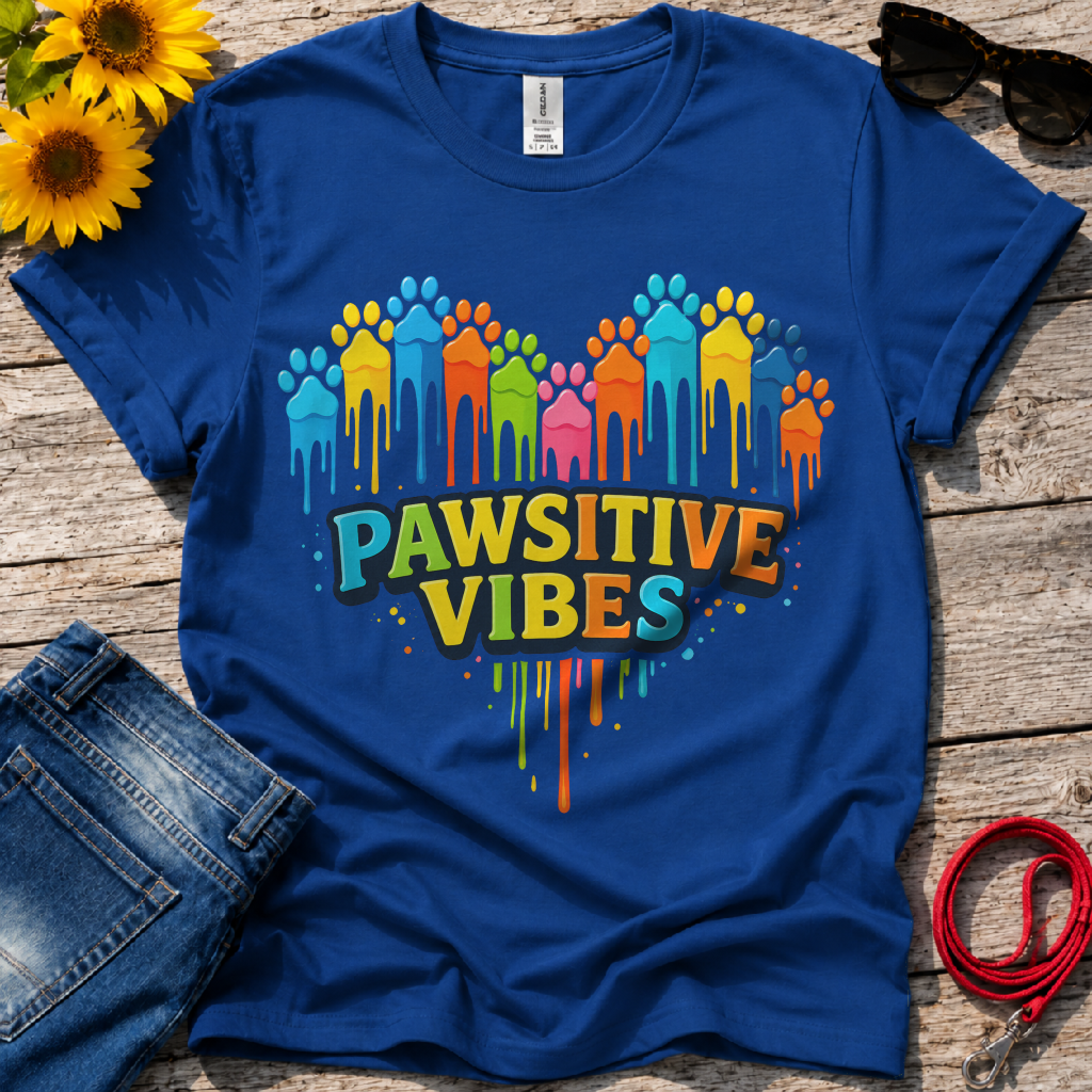 Colorful Dog Paw Prints T-Shirt