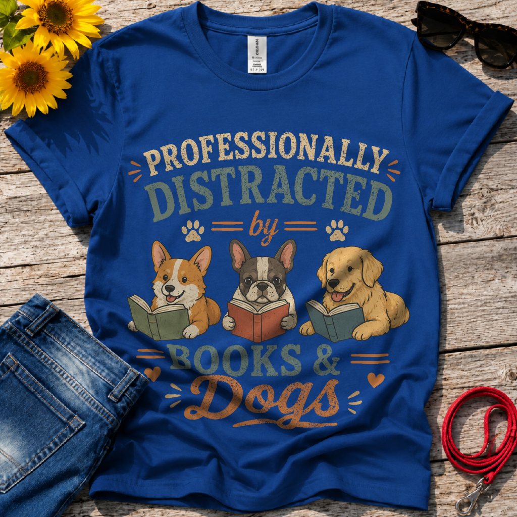 Love Books and Dogs T-Shirt
