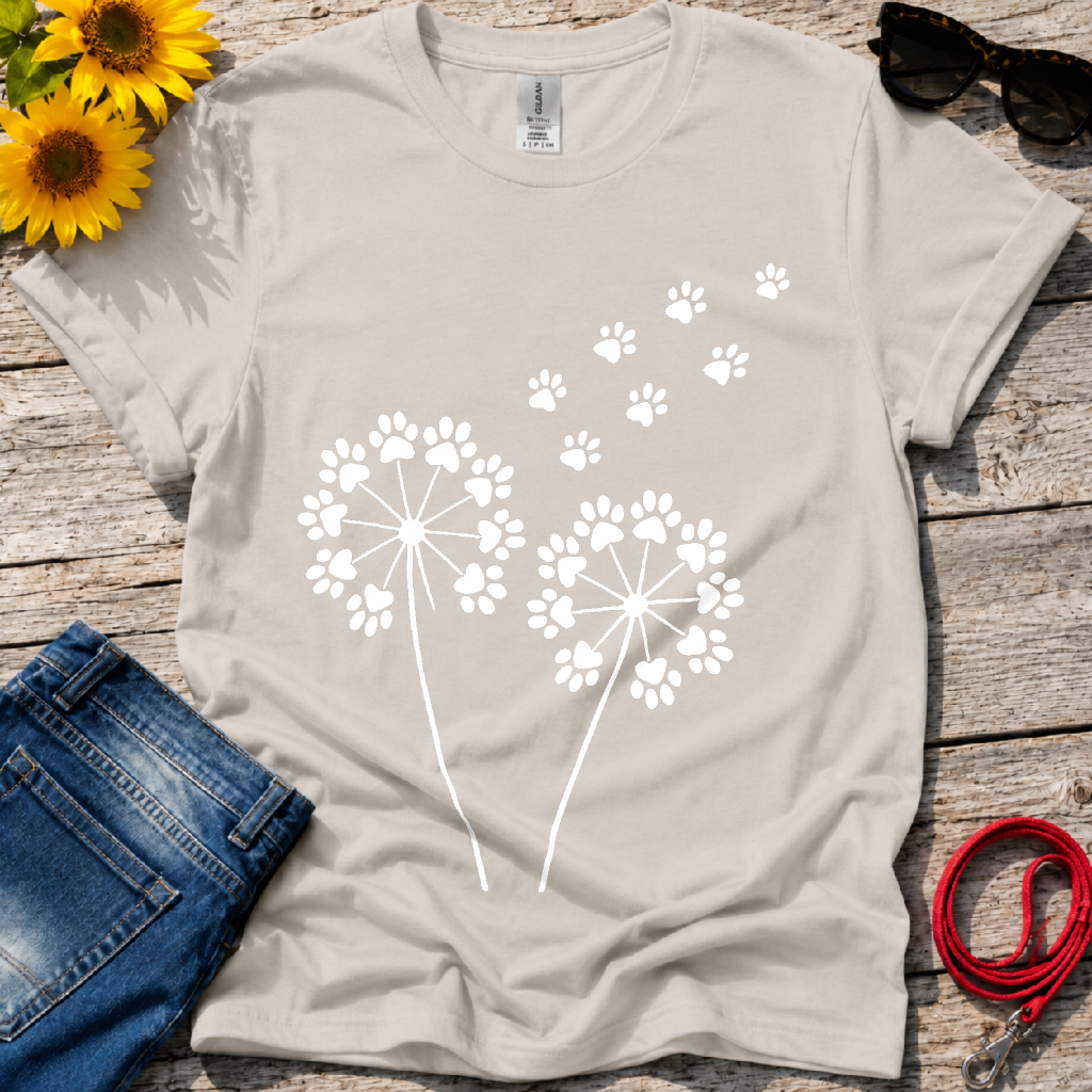 Dandelion Paw Prints T-Shirt