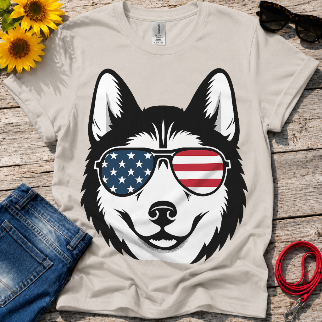Patriotic Husky T-Shirt