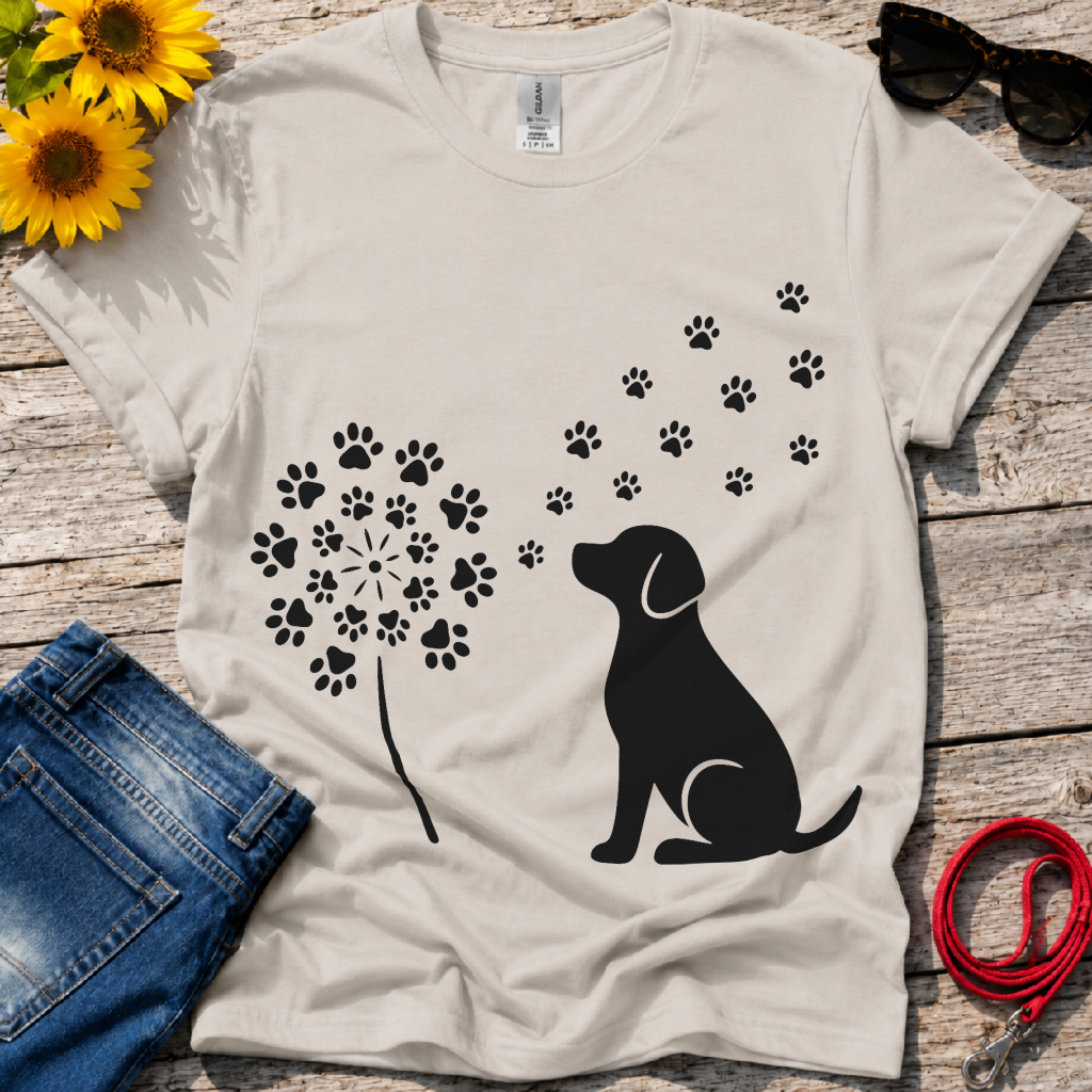 Dog Blowing Dandelions T-Shirt