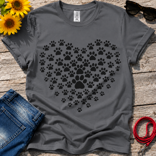 Heart of Paw Prints  T-Shirt
