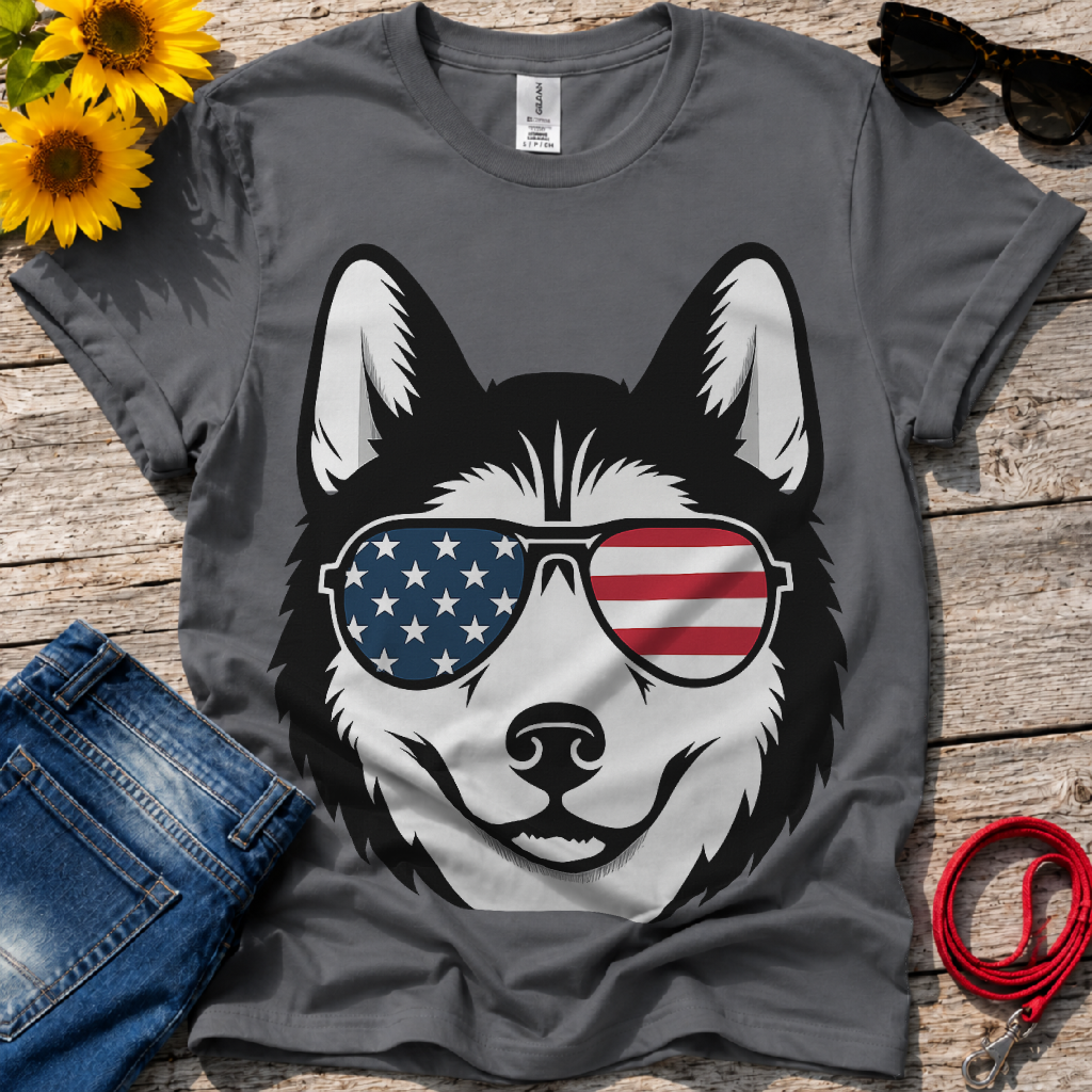 Patriotic Husky T-Shirt